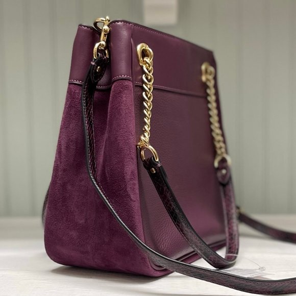 Coach Handbags - NWT COACH Cammie Chain Bucket Bag Leather/Suede Style No. CC880 Boysenberry